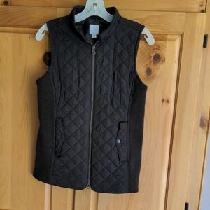 J. Jill XS Chocolate Brown Quilted Vest